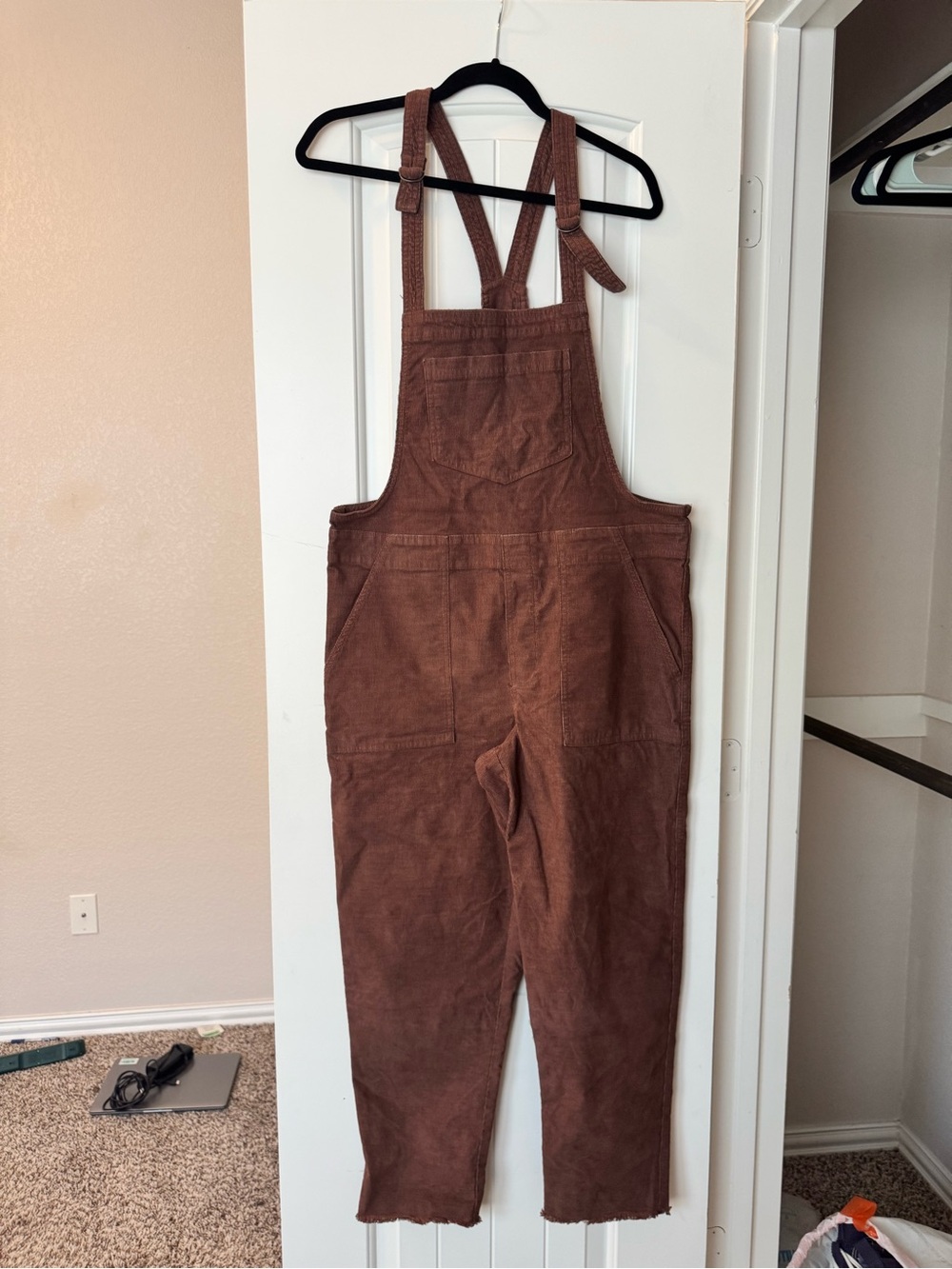 aerie Brown Corduroy Overalls Jumpsuit